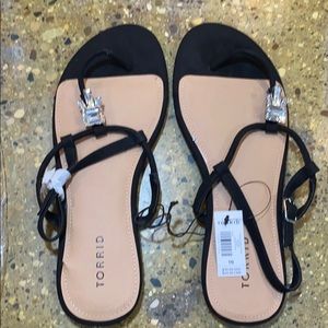 New Torrid faux suede jeweled sandals size 10w